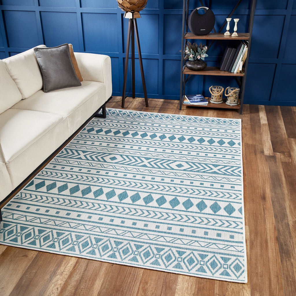Provo Natura - Machine Woven Performance // Ivory/Aqua - Botanical