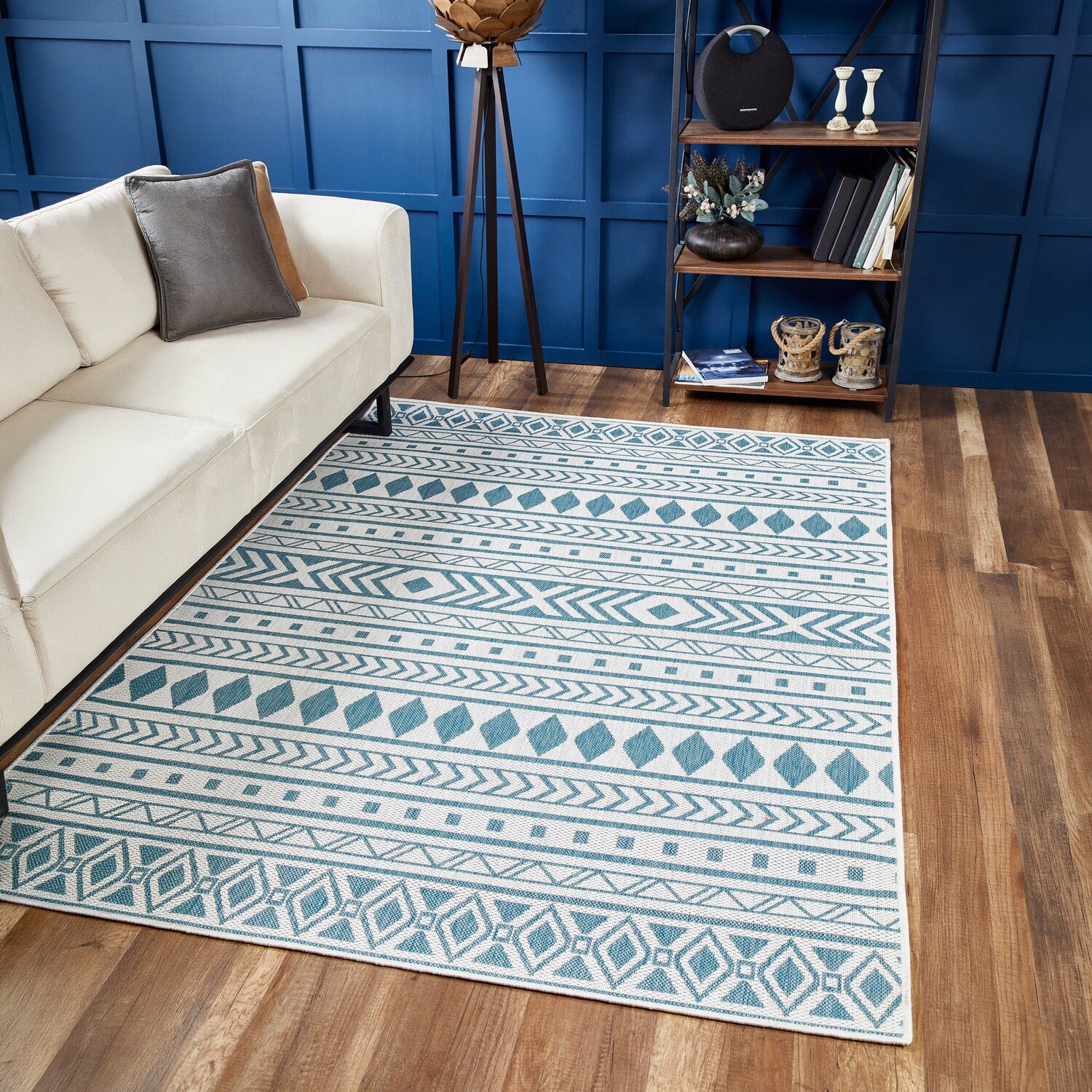 Provo Natura - Machine Woven Performance // Ivory/Aqua - Botanical