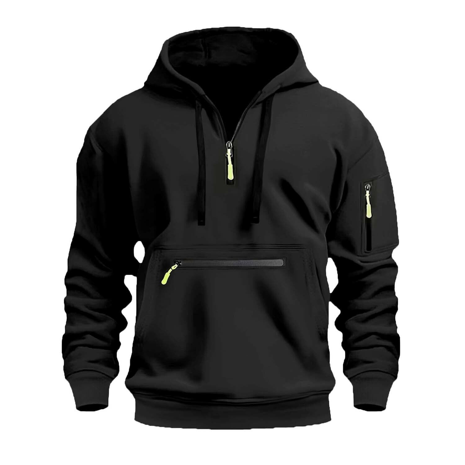 Quarter-Zip Utility Hoodie // Black