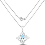 6.10 Carat Genuine Swiss Blue Topaz .925 Sterling Silver Pendant