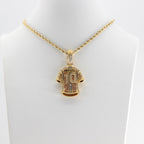 Luxury Football MESSI #10 Jersey Pendant Necklace with Zircon Stones – Perfect Gift for Sports Fans
