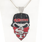 Newest Sports Team Logo Bandit Skull  Pendant Necklace – Iced Out Hip Hop Jewelry for True Fans