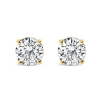 14K White Gold 2.00 Cttw Lab Grown Round Brilliant-Cut Diamond Classic 4-Prong Stud Earrings with Screw Backs (F-G color, VVS2-VS1 Clarity)