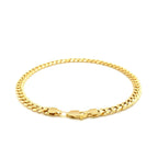 4.5mm 14k Yellow Gold Miami Cuban Semi Solid Bracelet