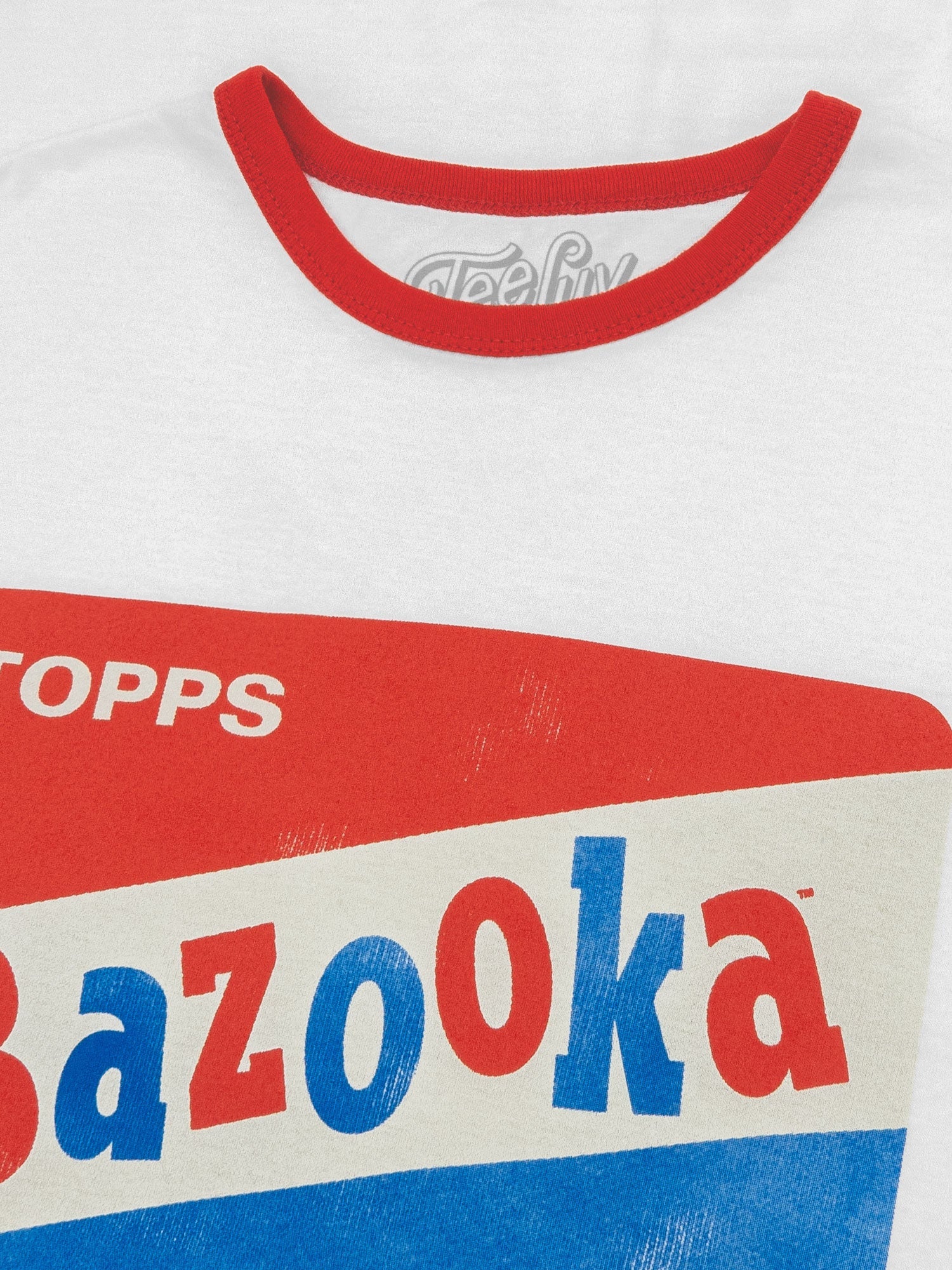 Topps Bazooka Bubble Gum Ringer T-Shirt- Red and White – Touch of Topps Bazooka Bubble Gum Ringer T-Shirt- Red and White – Touch of