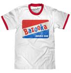 Topps Bazooka Bubble Gum Ringer T-Shirt- Red and White