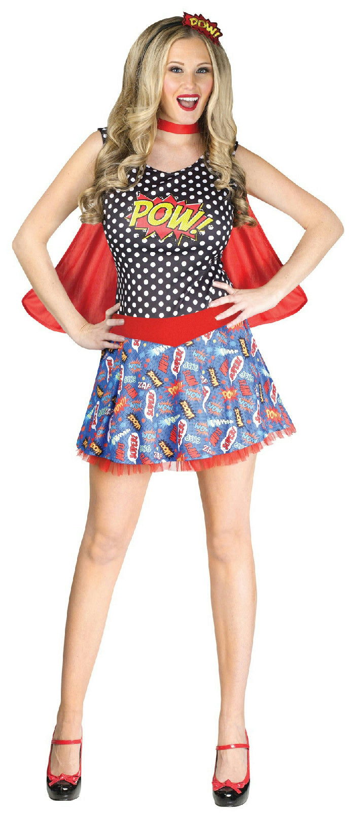 Fun World Women's Comic Book Cutie Superhero Pow Adult Costume Size S/M 2-8