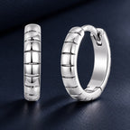 925 Silver White Gold Plated 1.4 x 0.3 cm Hoop Earrings for Women