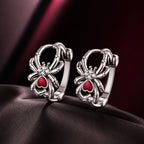 925 Sterling Silver Earrings with Pavé Setting CZ and Enamel Process