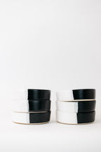 Dawson Stoneware Bowl - Matte Black/White - Set of 6