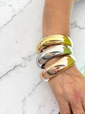 Large 3 tones bangles set