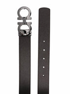 Ferragamo Men Hammered Leather Reversible Gancini Belt
