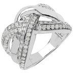 0.55 Carat Genuine White Diamond .925 Sterling Silver Ring