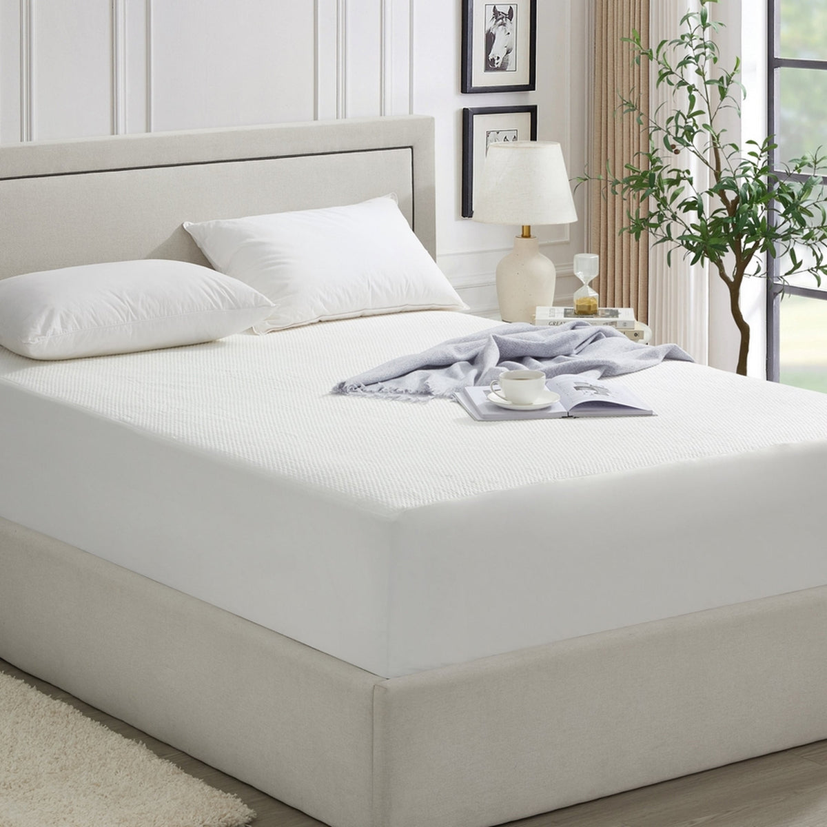 Dan River Ice Cooling Waterproof Mattress Protector – Tencel Blend, Deep Pocket with Corner Elastic