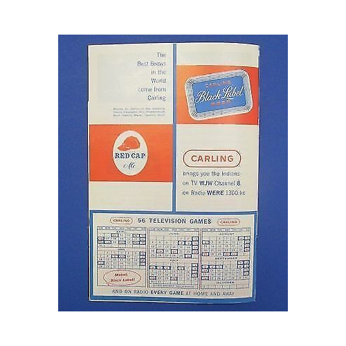 1961 CLEVELAND INDIANS PROGRAM vs. Tigers UNSCORED