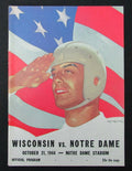 10/21/1944 Wisconsin vs. Notre Dame College Program 185934