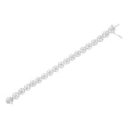 .925 Sterling Silver 1.0 Cttw Diamond Nested Circle Miracle Set Open Wheel 7" Fashion Link Bracelet (I-J Color, I3 Clarity)