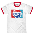 Pepsi Ringer T-Shirt - White and Red