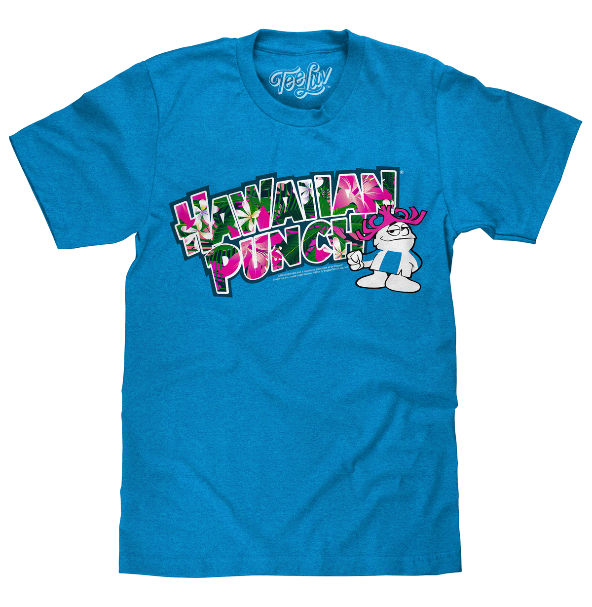 Hawaiian Punch Floral Print T-Shirt - Blue