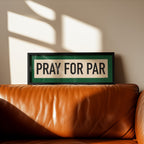 Framed Pray For Par Golf Art Scroll Sign