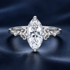 925 Sterling Silver White Gold Plated Moissanite Size 6 Ring for Women