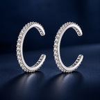 925 Sterling Silver Earrings with Pavé Set CZ