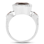 3.56 Carat Genuine Smoky Quartz .925 Sterling Silver Ring