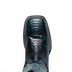 Western Collection Missouri // Python Leather Cowboy Boot // Black + Blue