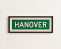Framed Hanover Green and White Bus Scroll