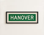 Framed Hanover Green and White Bus Scroll