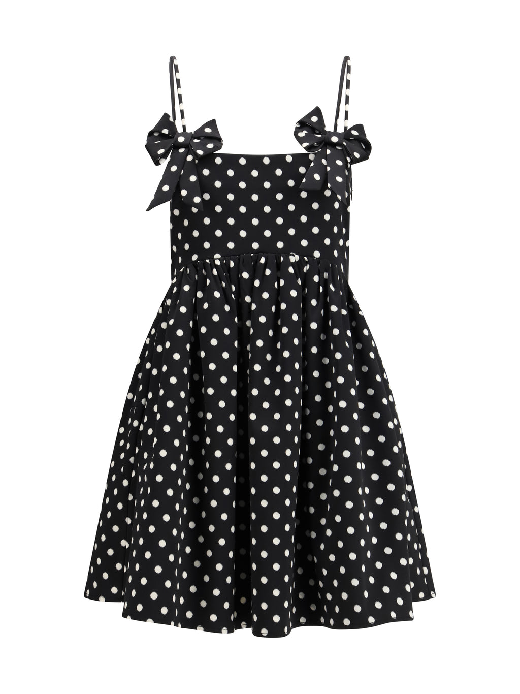 Mini Dress Polka-Dot Satin Black