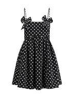 Mini Dress Polka-Dot Satin Black