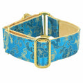 Dragon Turquoise Limited – Silk Brocade Buckle Martingale Dog Collar