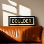Framed Boulder Black and Gold Bus Scroll