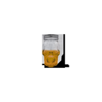 Skull Mason Jar with Lid, 4-Piece Set (2 skull Mason Jars & 2 Lids) 16oz, Clear
