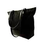 Harriet Tote Bag | Black Nylon + Black Leather