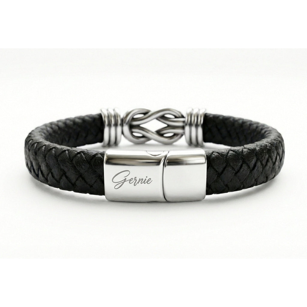 Men's Genuine Braided Leather Kensington Bracelet