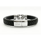 Men's Genuine Braided Leather Kensington Bracelet