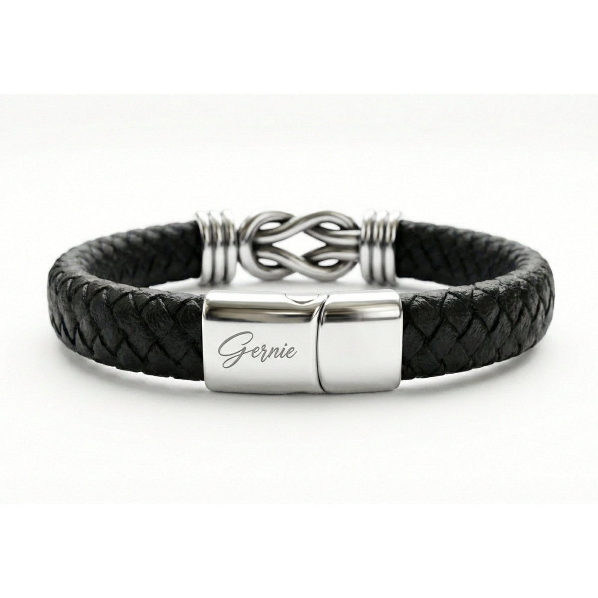 Men's Genuine Braided Leather Kensington Bracelet