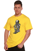 Sad Skeleton Halloween Unisex Bamboo Viscose/Organic Cotton Short Sleeve Graphic T-Shirt