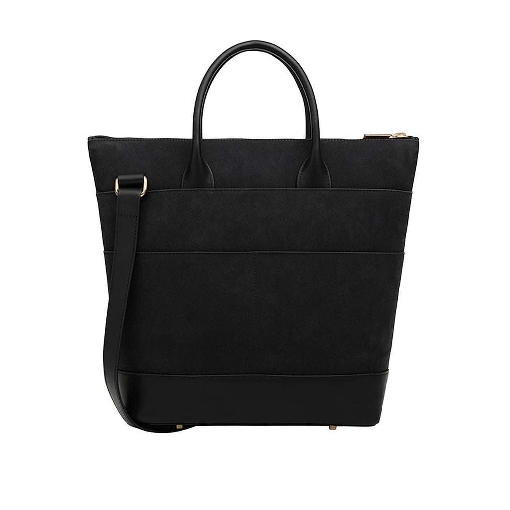 Otto Tote | Black Washed Canvas + Black Leather