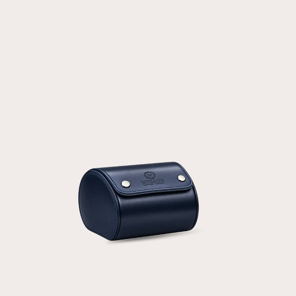 1 Watch Travel Case Vegan Leather Watch Roll (Midnight Blue)