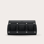3 Watch Travel Case Vegan Leather Watch Roll (Super Black)