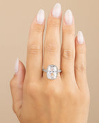 Sterling Silver Elongated Cushion Cocktail Ring 4ct & 8ct