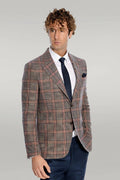 Checked Navy Blue Men Blazer - Wessi