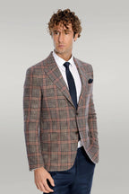 Checked Navy Blue Men Blazer - Wessi