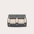 2 Watch Travel Case Vegan Leather Watch Roll (Slate Gray - White Interior)