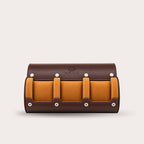 3 Watch Travel Case Vegan Leather Watch Roll (Espresso Brown)
