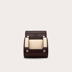 1 Watch Travel Case Vegan Leather Watch Roll (Espresso Brown Ivory White)