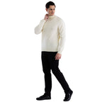 Mens Off-white Pullover Turtleneck Sweater